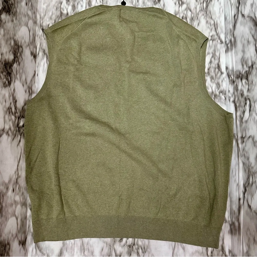 Polo Ralph Lauren Men Sz 3XB Green 100% Pima Cotton Golf Sweater Vest Preppy RL